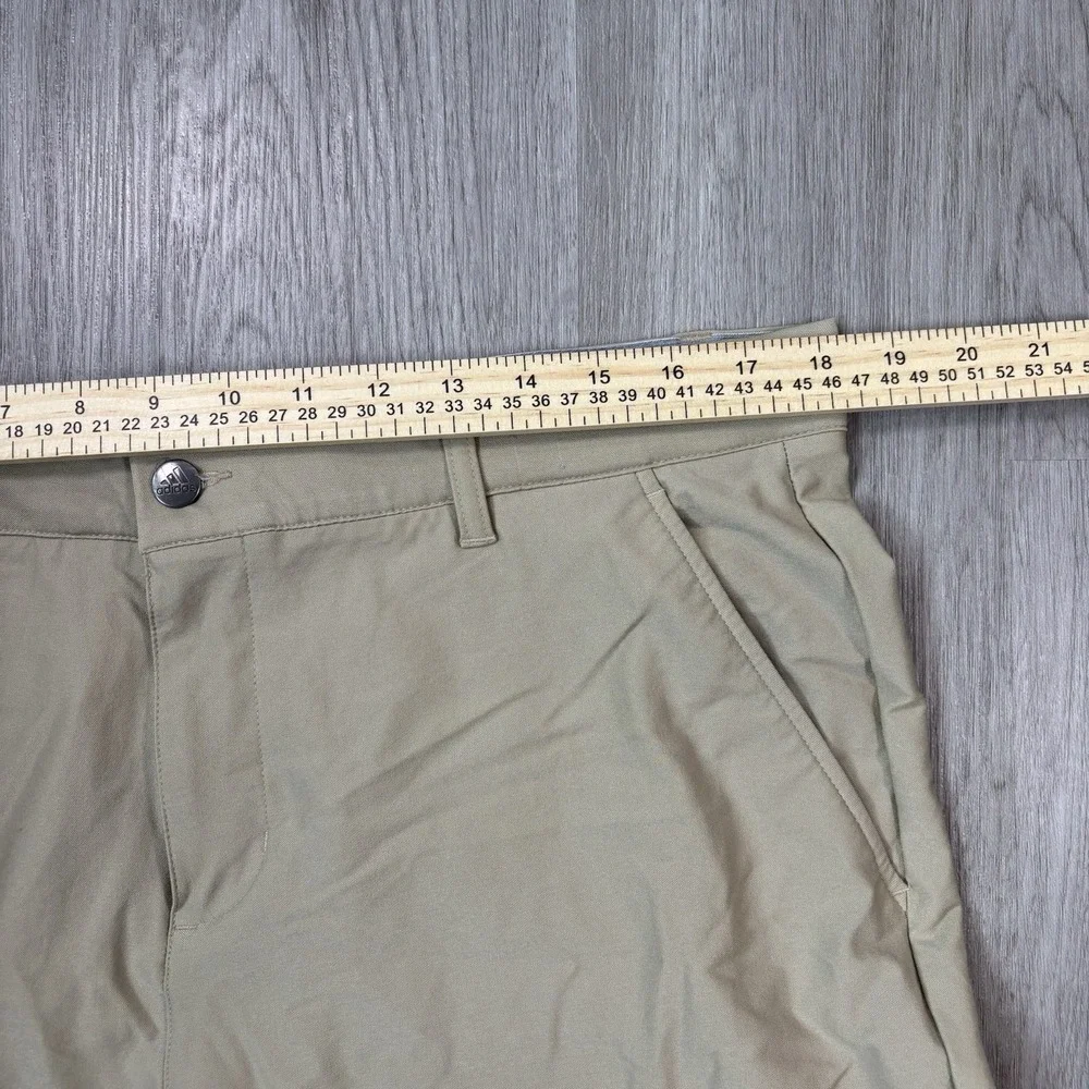 Adidas Golf Mens Tan Khaki Performance Flat Front Trousers‎ Pants 35x30